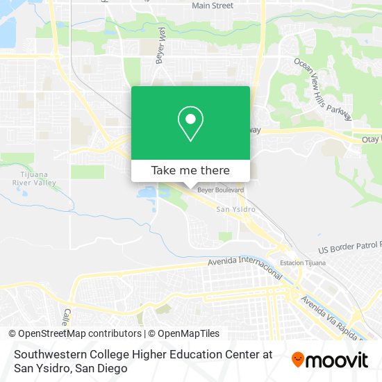 Southwestern College Higher Education Center at San Ysidro map