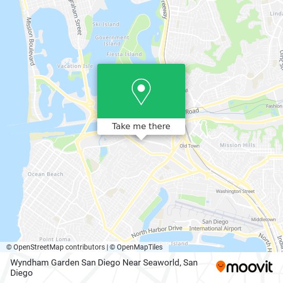 Mapa de Wyndham Garden San Diego Near Seaworld