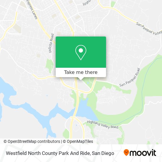 Westfield North County Park And Ride map
