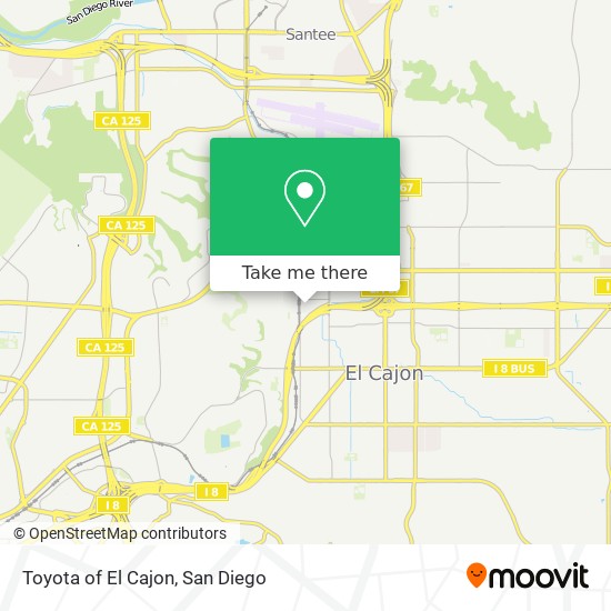 Mapa de Toyota of El Cajon