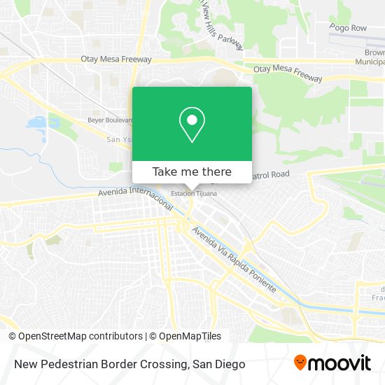 New Pedestrian Border Crossing map