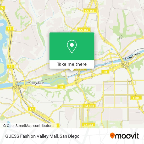 GUESS Fashion Valley Mall map
