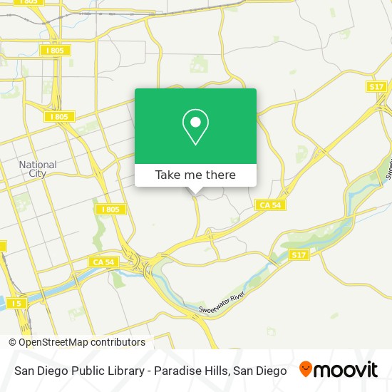 Mapa de San Diego Public Library - Paradise Hills