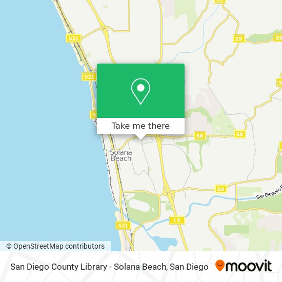 Mapa de San Diego County Library - Solana Beach