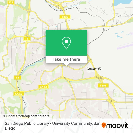 San Diego Public Library - University Community map