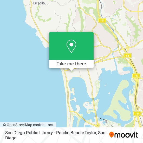Mapa de San Diego Public Library - Pacific Beach / Taylor