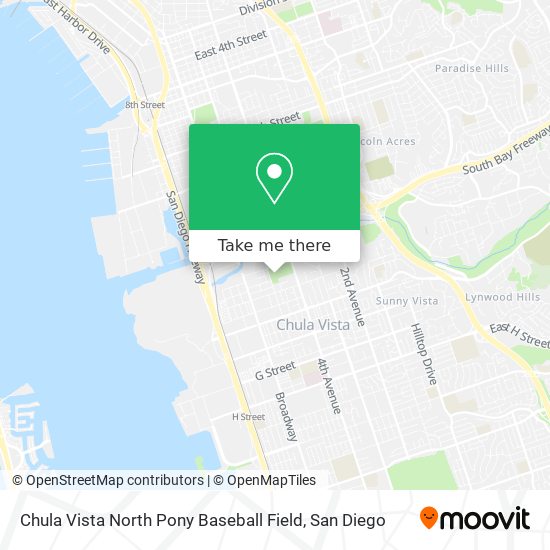 Chula Vista North Pony Baseball Field map