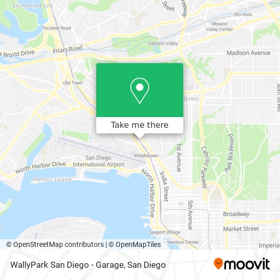 Mapa de WallyPark San Diego - Garage