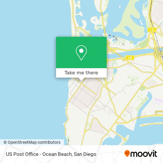 Mapa de US Post Office - Ocean Beach