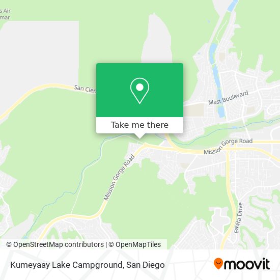 Kumeyaay Lake Campground map