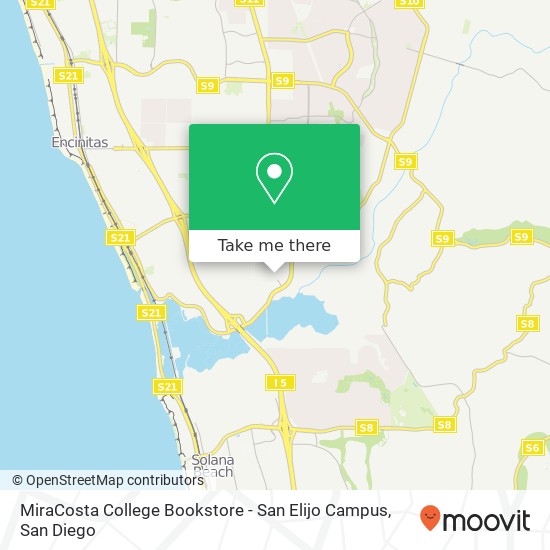 MiraCosta College Bookstore - San Elijo Campus map