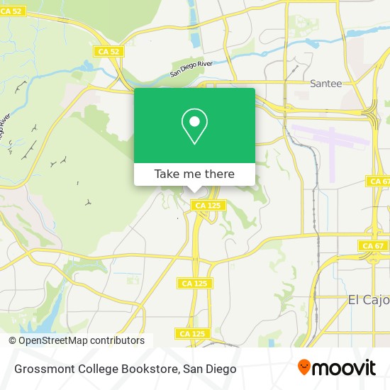 Mapa de Grossmont College Bookstore