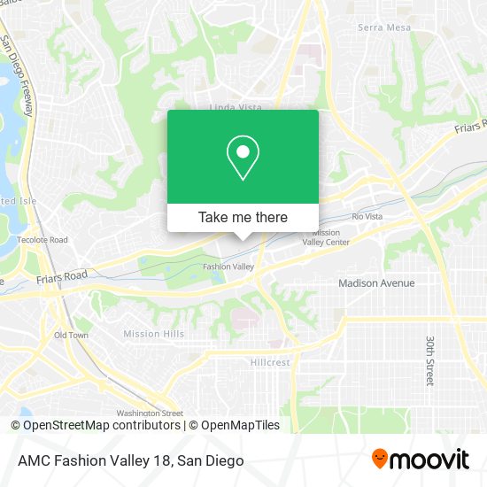 AMC Fashion Valley 18 map