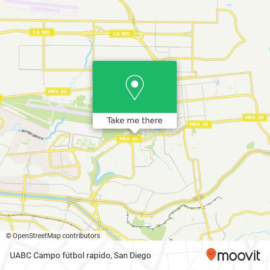 UABC Campo fútbol rapido map