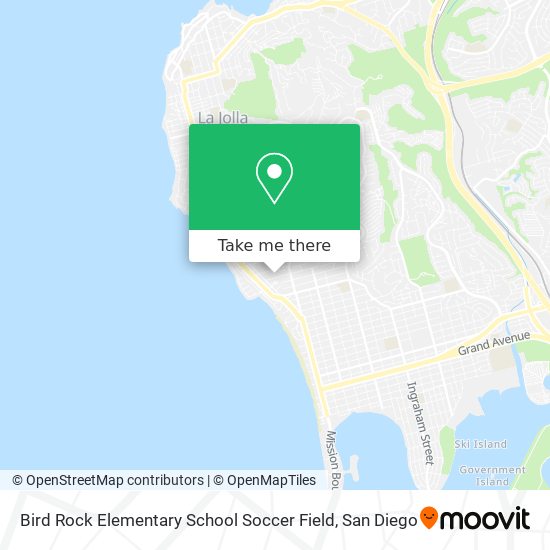 Bird Rock Elementary School Soccer Field map