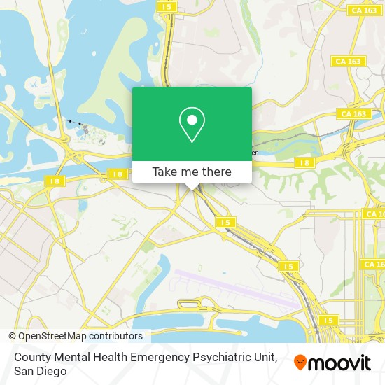 Mapa de County Mental Health Emergency Psychiatric Unit
