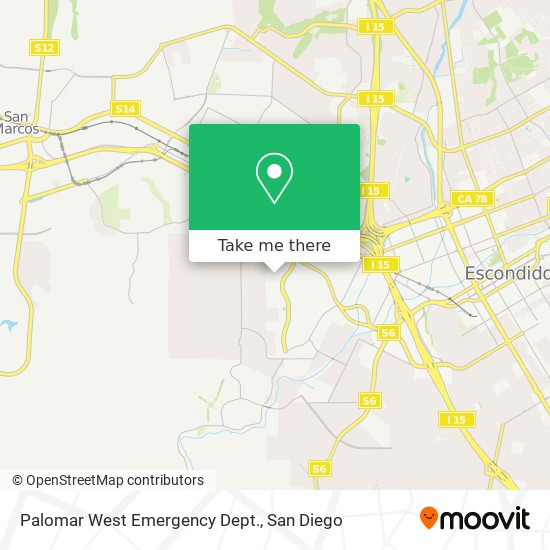 Mapa de Palomar West Emergency Dept.