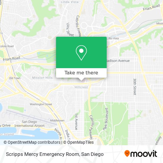 Mapa de Scripps Mercy Emergency Room