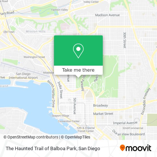 The Haunted Trail of Balboa Park map