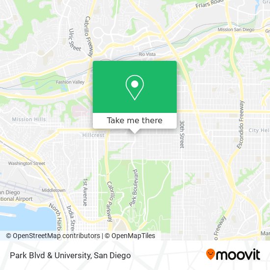 Park Blvd & University map