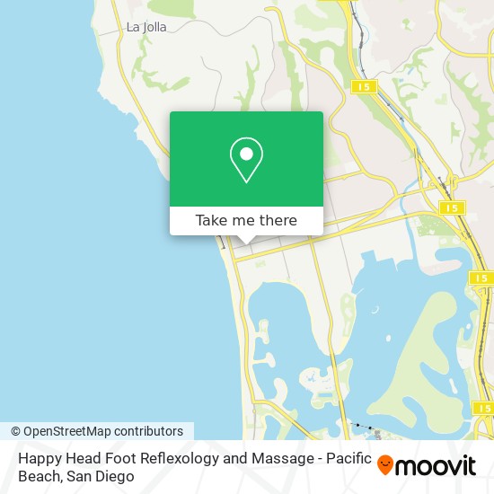Happy Head Foot Reflexology and Massage - Pacific Beach map