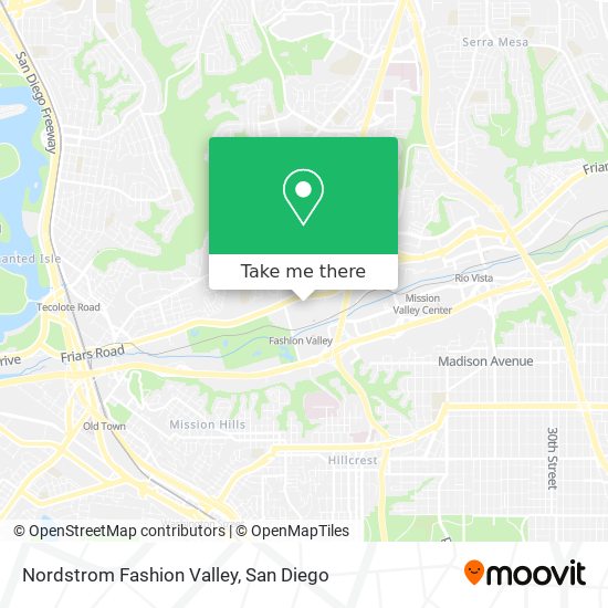 How to get to Nordstrom Fashion Valley in San Diego by Bus or Cable Car?