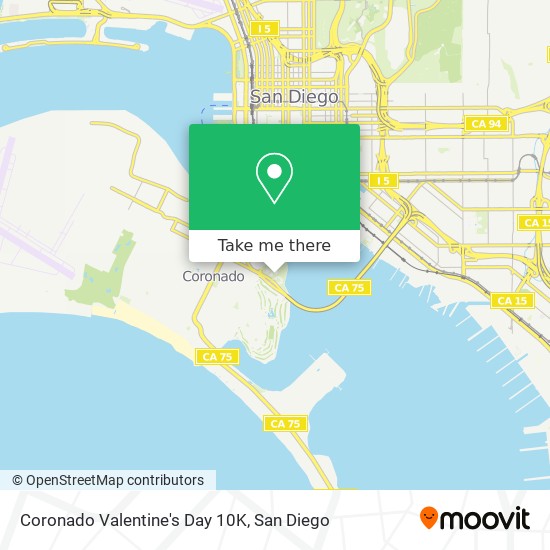 Mapa de Coronado Valentine's Day 10K