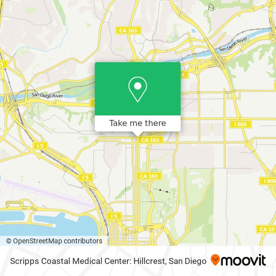 Scripps Coastal Medical Center: Hillcrest map