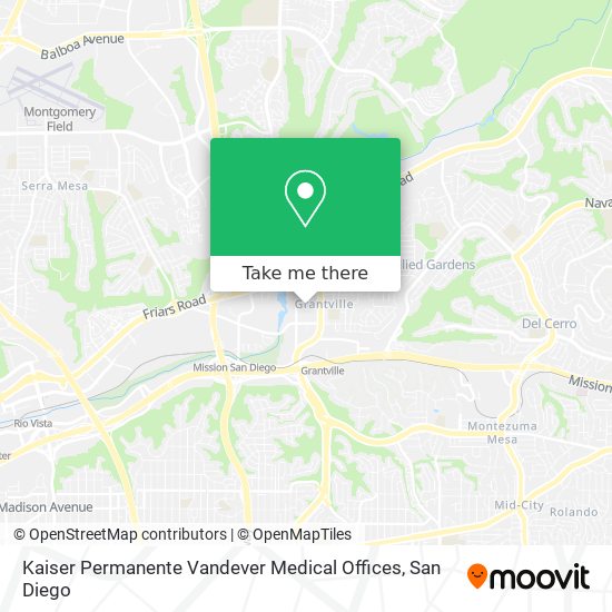 Mapa de Kaiser Permanente Vandever Medical Offices