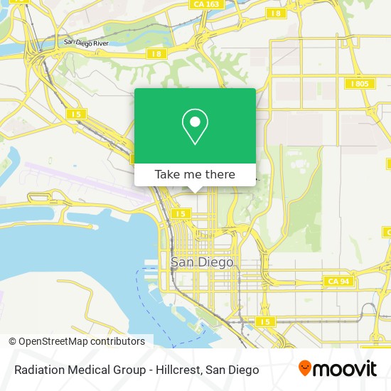 Radiation Medical Group - Hillcrest map