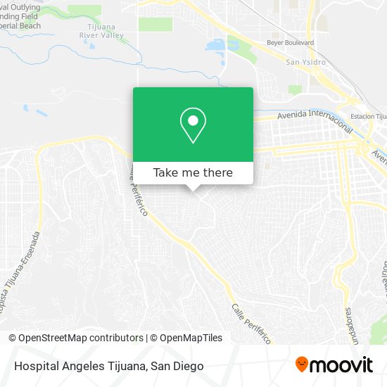 Hospital Angeles Tijuana map
