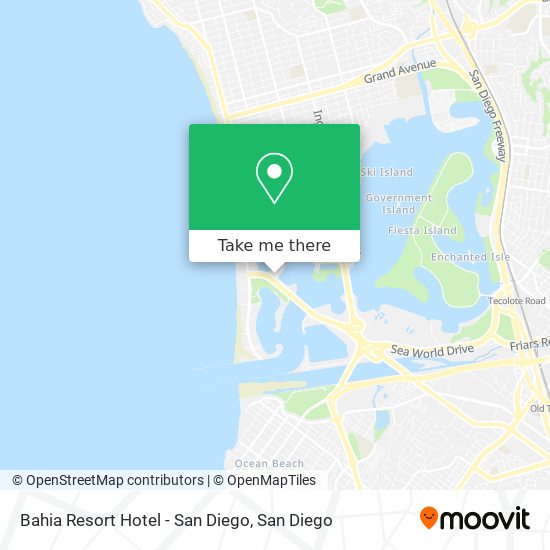 Bahia Resort Hotel - San Diego map