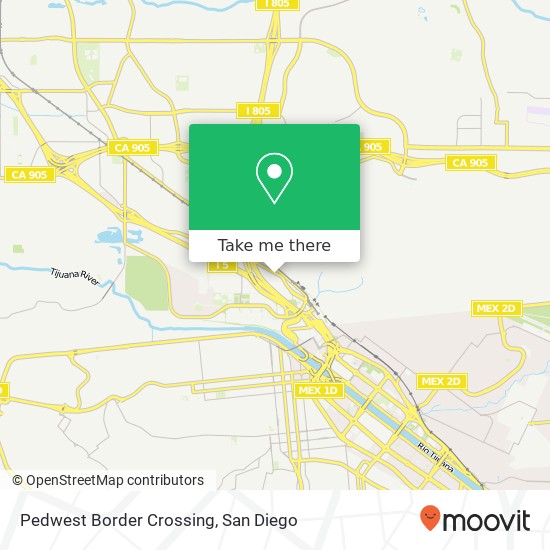 Mapa de Pedwest Border Crossing