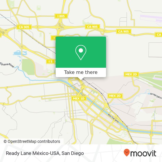 Ready Lane México-USA map