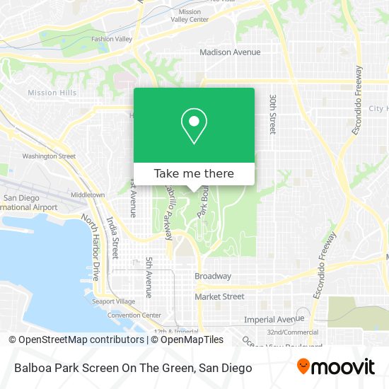 Mapa de Balboa Park Screen On The Green