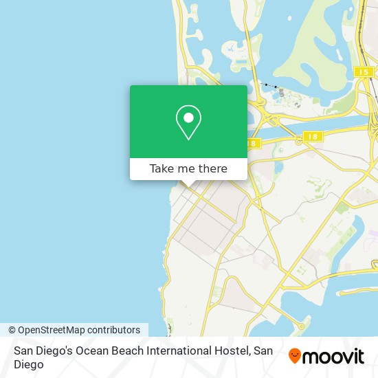San Diego's Ocean Beach International Hostel map