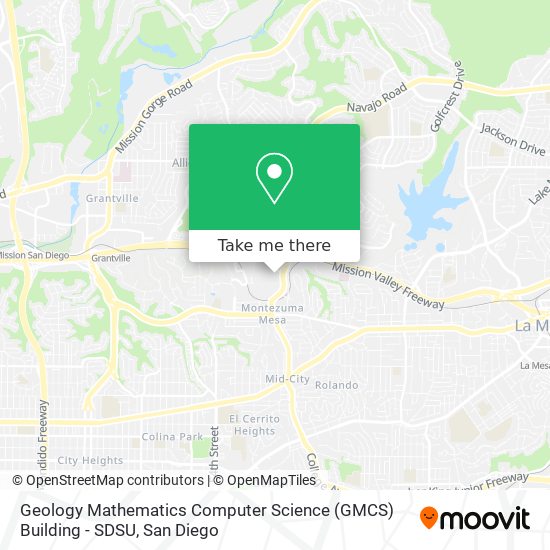 Mapa de Geology Mathematics Computer Science (GMCS) Building - SDSU