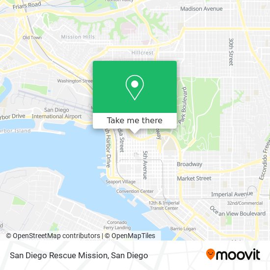 Mapa de San Diego Rescue Mission