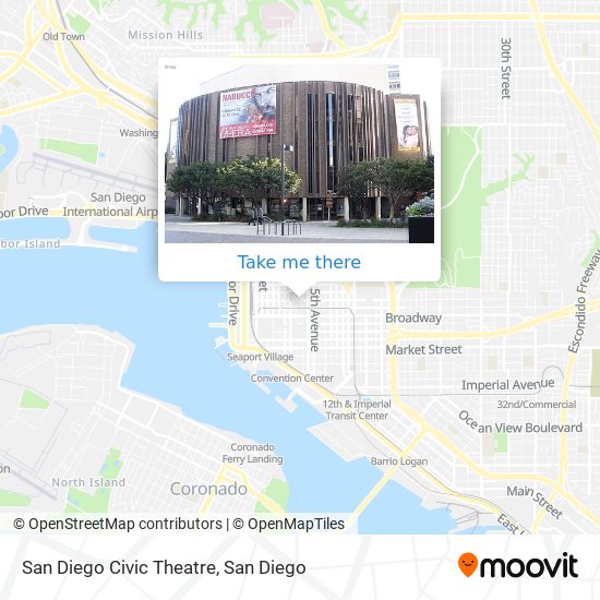 Mapa de San Diego Civic Theatre