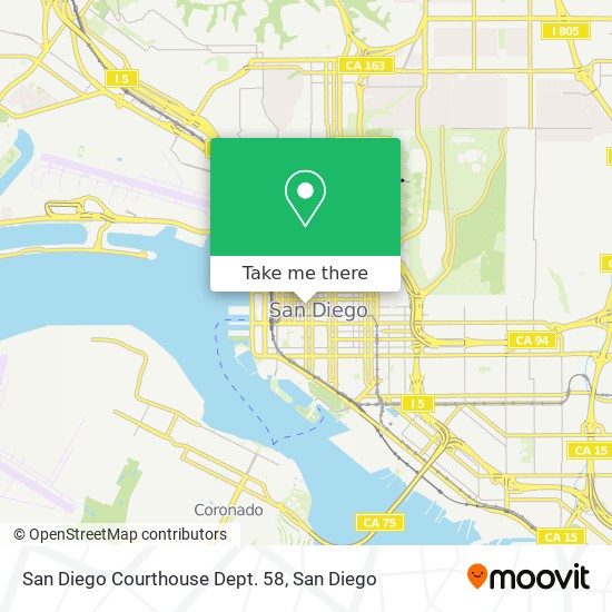 Mapa de San Diego Courthouse Dept. 58