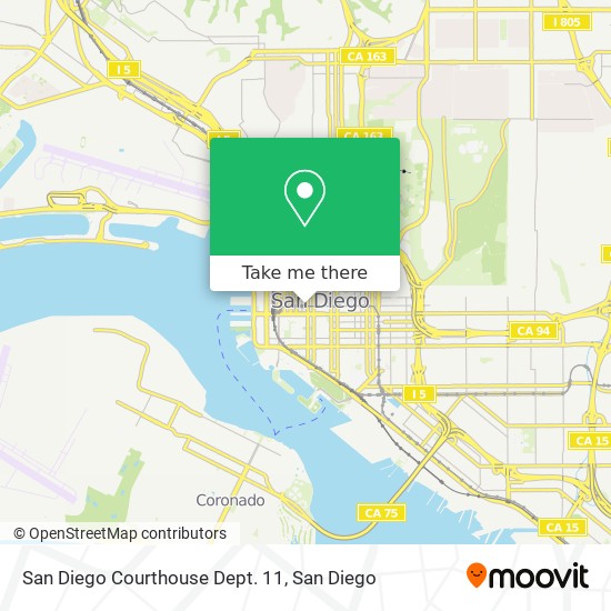 San Diego Courthouse Dept. 11 map