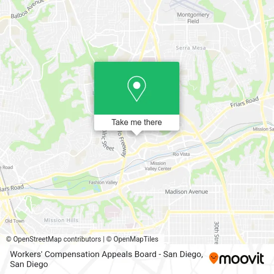 Mapa de Workers' Compensation Appeals Board - San Diego