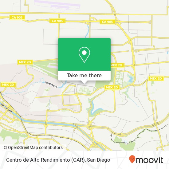 Centro de Alto Rendimiento (CAR) map