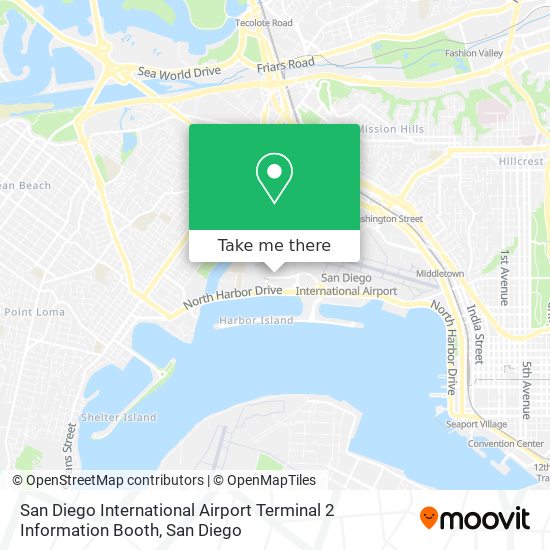 Mapa de San Diego International Airport Terminal 2 Information Booth