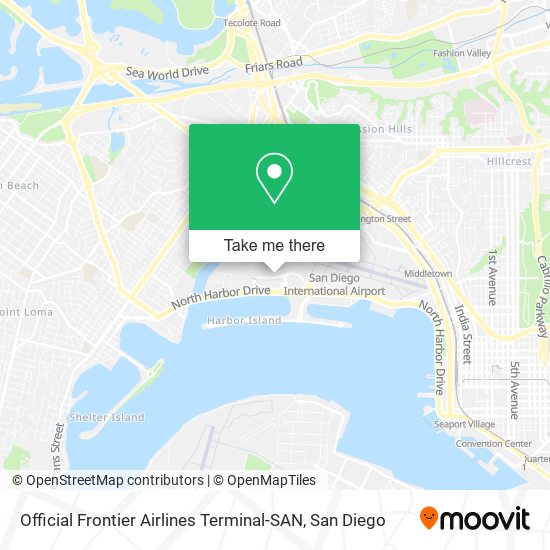 Mapa de Official Frontier Airlines Terminal-SAN