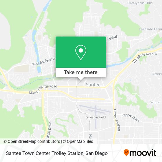 Mapa de Santee Town Center Trolley Station