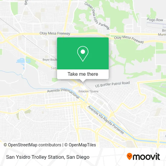 San Ysidro Trolley Station map