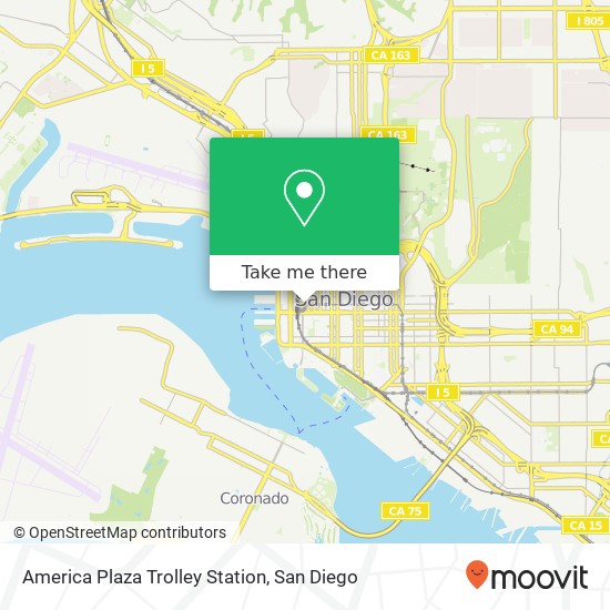 Mapa de America Plaza Trolley Station