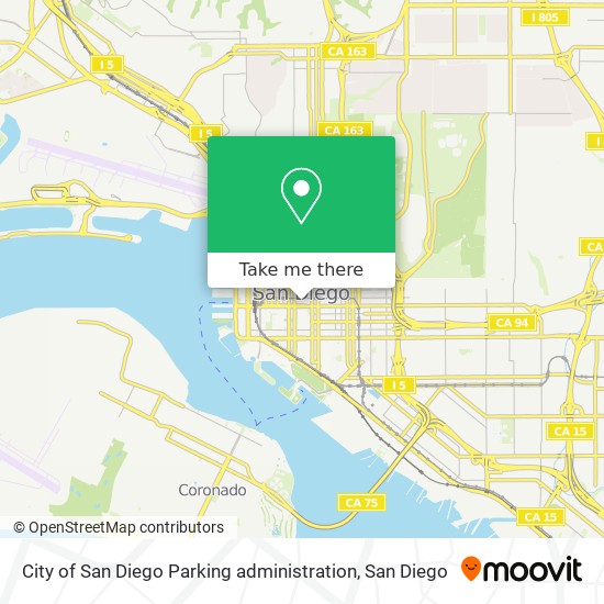 Mapa de City of San Diego Parking administration