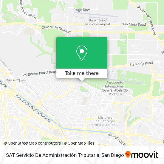 How to get to SAT Servicio De Administración Tributaria in San Diego by Bus  or Cable Car?